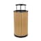 Alpine Industries 32 Gallon Cedar All-Weather Slatted Wood Style Panel Steel Commercial Outdoor Trash Can Receptacle ALP4400-01-CD-RB - alternate 1